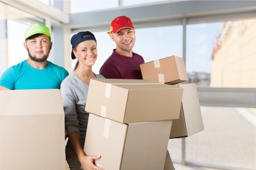 Office relocation team planning a local business move