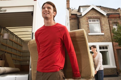 Household items arranged for a local home removal service
