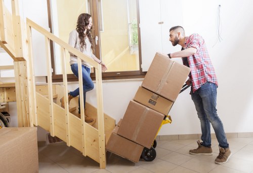 Local movers handling furniture loading for a van service