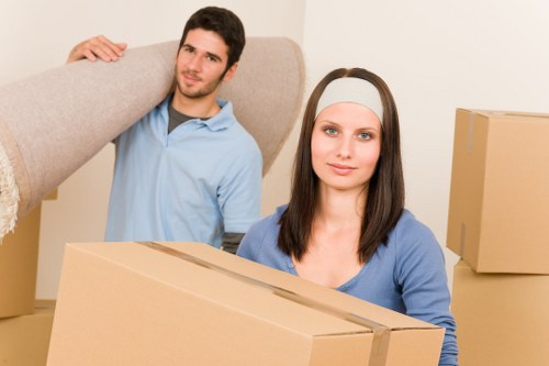 Movers handling access and parking challenges at a residential property