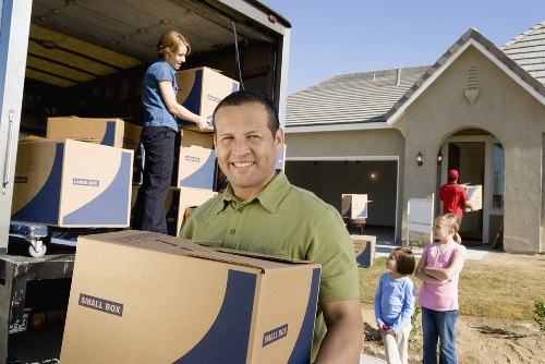 Team preparing a van for a local residential or office relocation