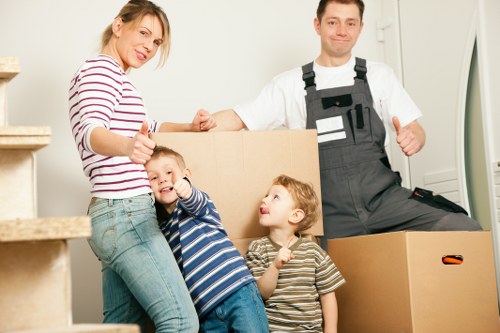 Removal team planning loading access for a property in Movers